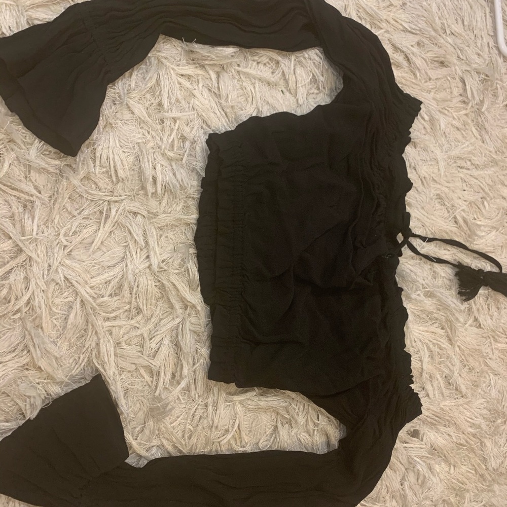 Black long sleeve tube top